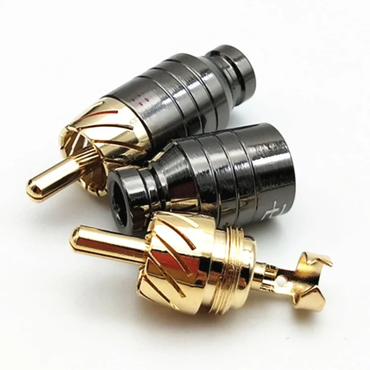 4Pcs Luxury Soldering RCA Plug Jack Connector Speaker Audio Output/Input Adapter Plug Gold plated Earphone connector jack image 5