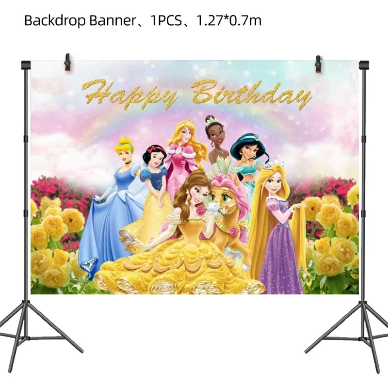 Disney's New Table Cloth Princess Belle Snow White Tableware Children's Birthday Party Paper Towers Decorative Supplies