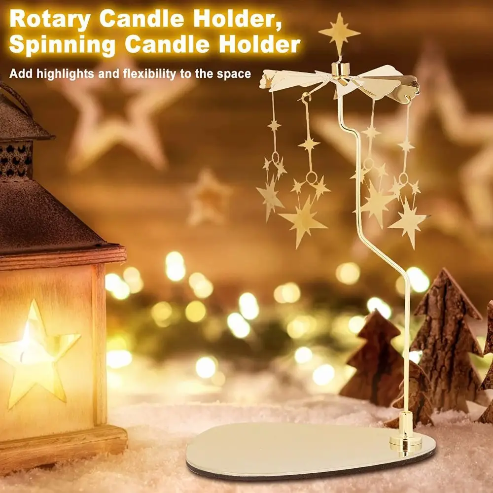 Candle Holder Candle Stick Holder Tray Spinning Candle Rotary Holder Rotating Candle Holder Carousel Candle Spinner