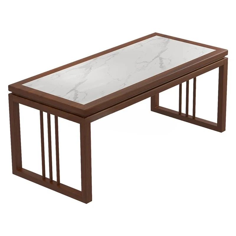 HJ living room office desk light luxury modern rock slab solid wood large board student household calligraphy table writing desk