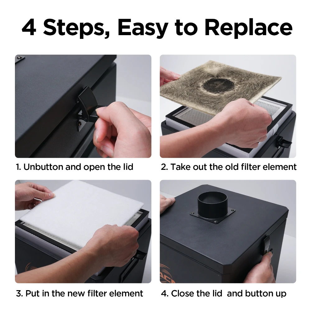 ACMER AP220 Smoke Purifier Purification Cleaner High efficiency layer filter element Smoke Fume Extractor with Laser Engraver