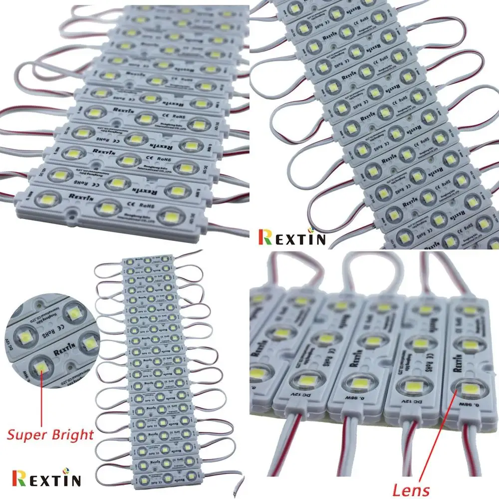

200 шт. ультраярких светодиодных ламп 3 LED 5050 SMD, водонепроницаемые, декоративные, для вывесок и рекламы