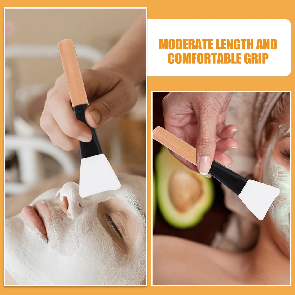 

3pcs Facial Mask Silicone Makeup Brush For Women Mud Mask Applicator Tool Skincare Applicator Flat Brush Head Ergonomic Handle