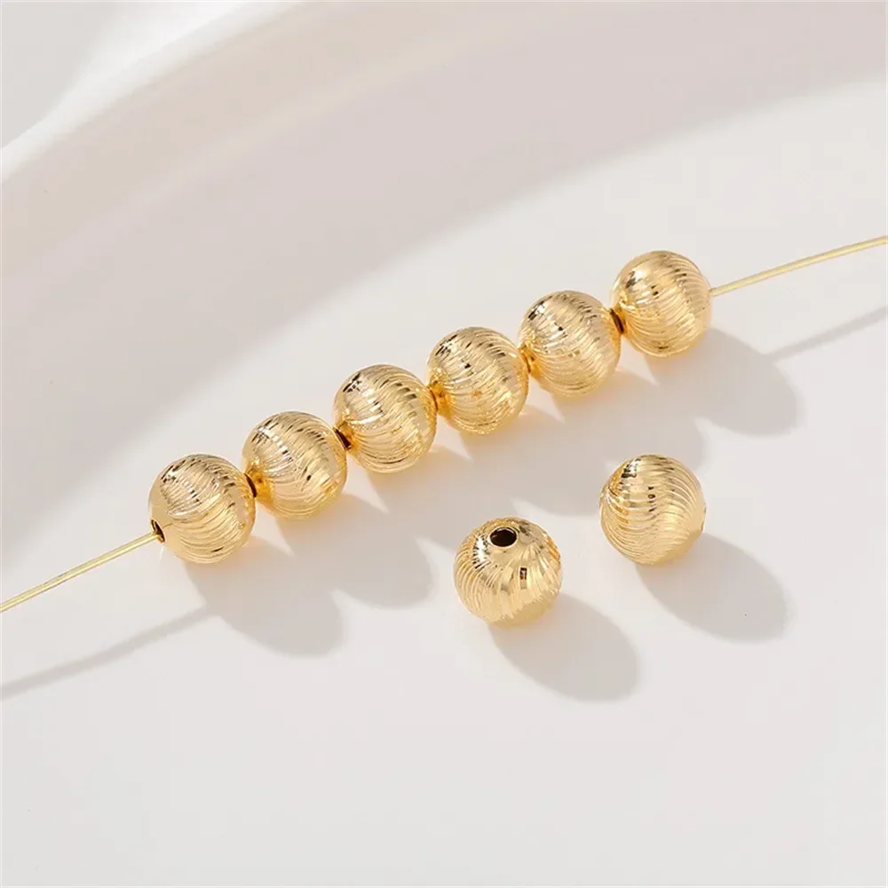 Contas de flores banhadas a ouro 14k, contas redondas cortadas, contas soltas artesanais, pulseiras, colares, acessórios de orelha, material correspondente