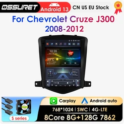 9.7'inch 2Din Carplay Android 13 Car Radio For Chevrolet Cruze J300 2008-2012 Multimedia Navi GPS Head Unit Stereo BT 4G Player