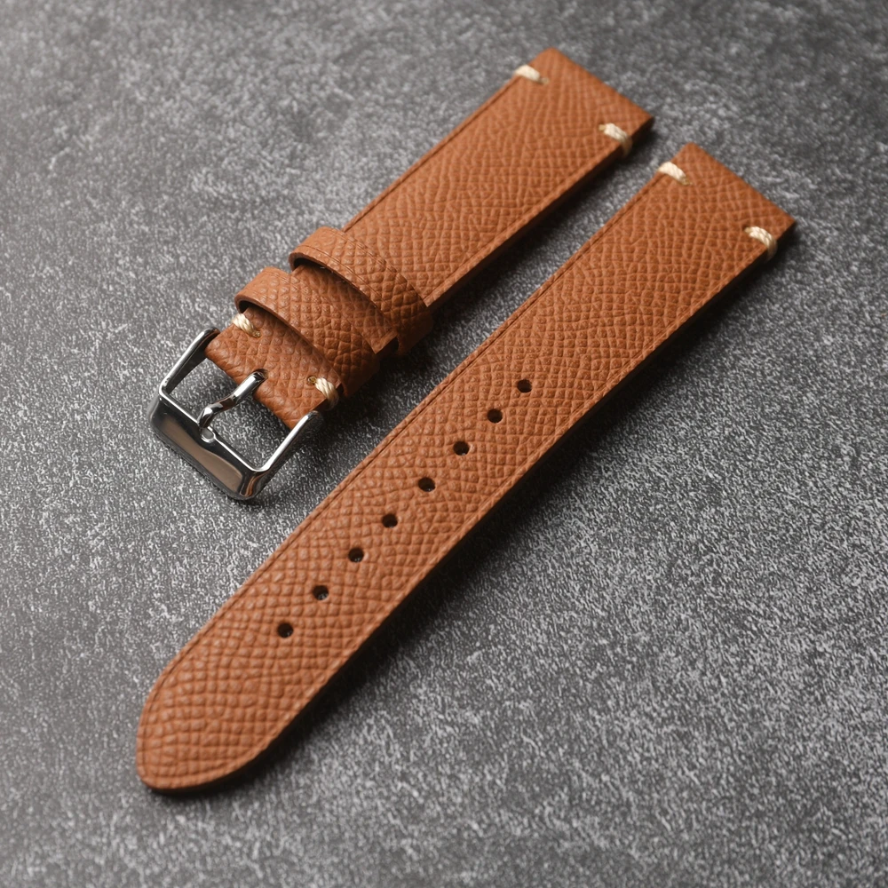 Handmade Cross Grain LeatherStrap 18 19 20 22MM Brown Black Gray Leather Strap Vintage Men High Leather Vintage Style Watchband