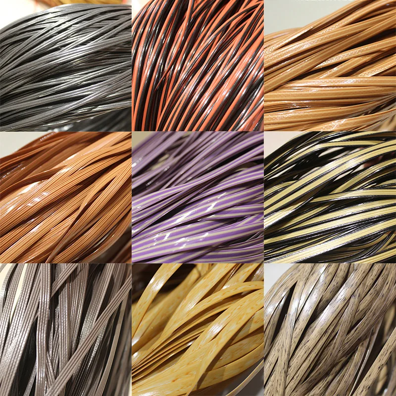 500g 70M Colorflat Plastic Rattan Furniture Weaving DIY Hand Woven Materia Rattan Chair Balcony Furniture Repair Material