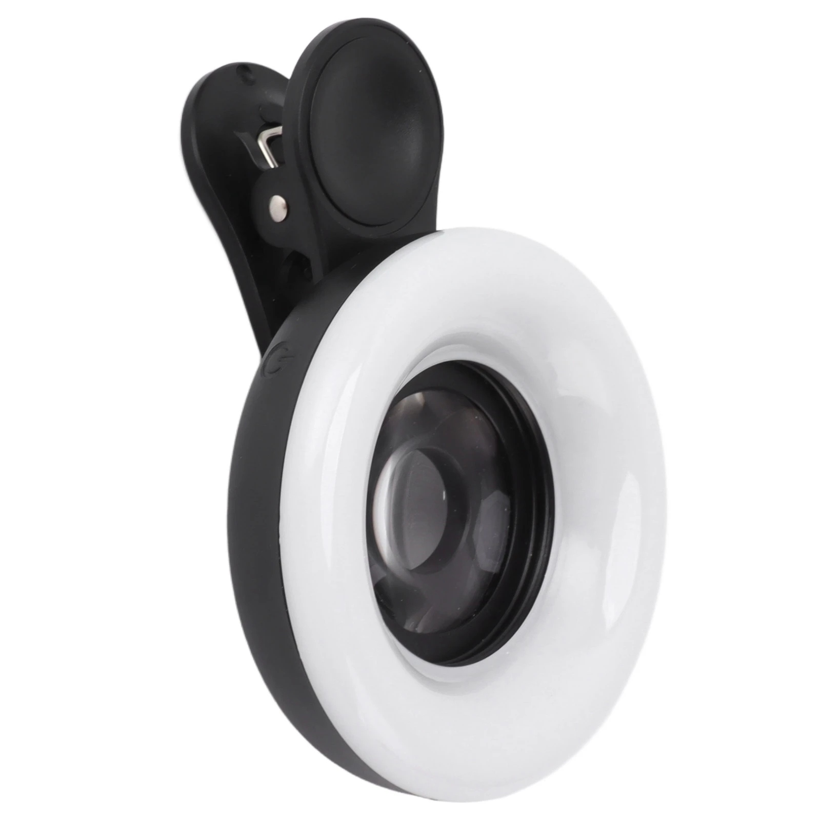 Phone Camera 15X Macro Lens with Mini Clip Ring Light 2800 to 6500K Phone Ring Fill Light Lens for Photography Video