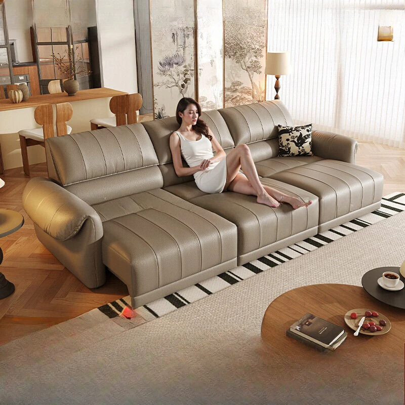 

Leather Living Room Sofas Bed Convertible Electric Nordic Foldable Double Couch Chaise Puffs Sleeper Divano Letto Furniture