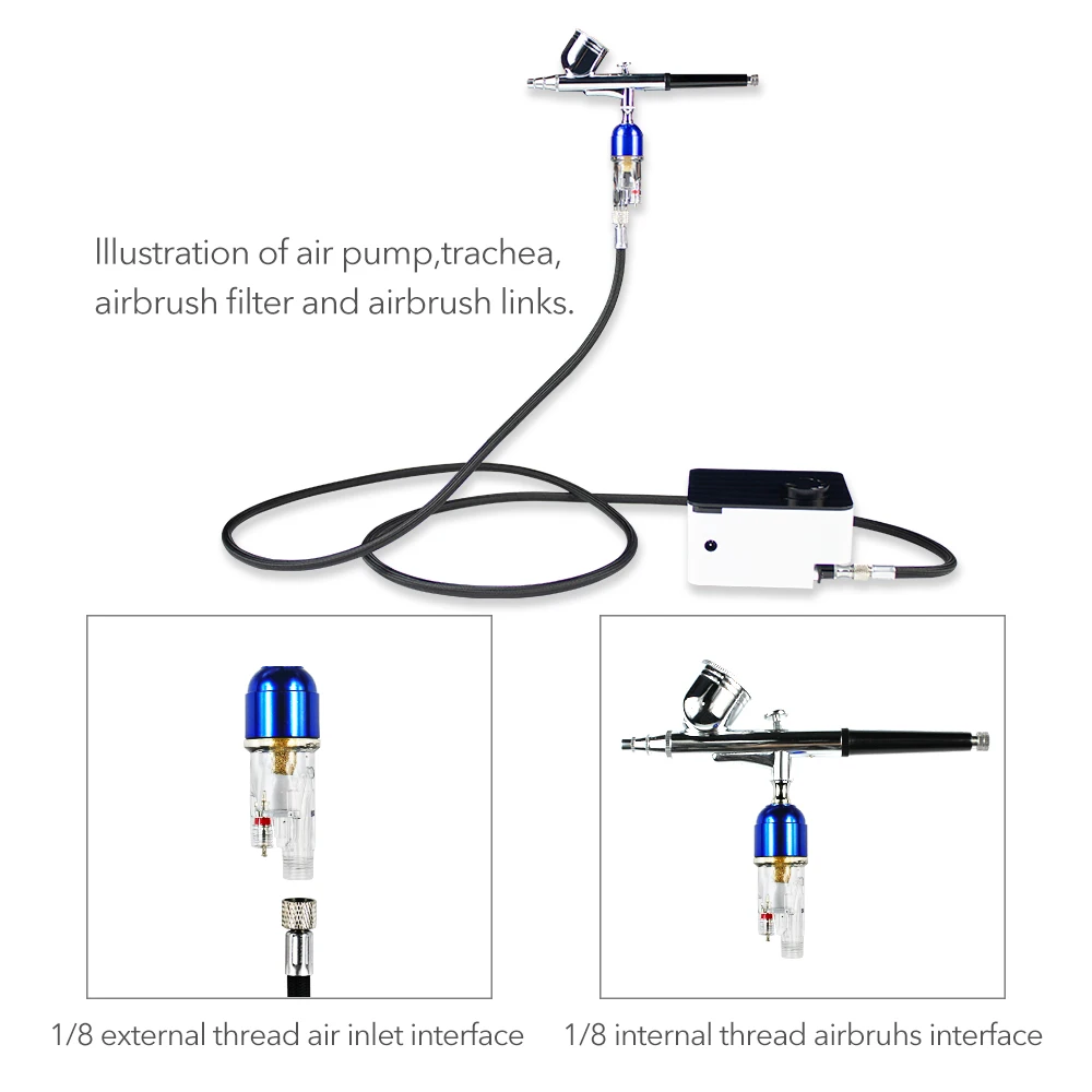 Joystar 1/8 ''cómodo aerógrafo práctico en línea Mini filtro de aire humedad trampa de agua pluma de pulverización herramienta de cepillo