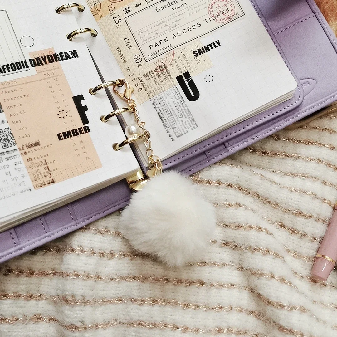 Winter Atmosphere Fur Ball Paper pendant Cute Bookmark Ins Style Book Decoration Notebook Planner Accessories