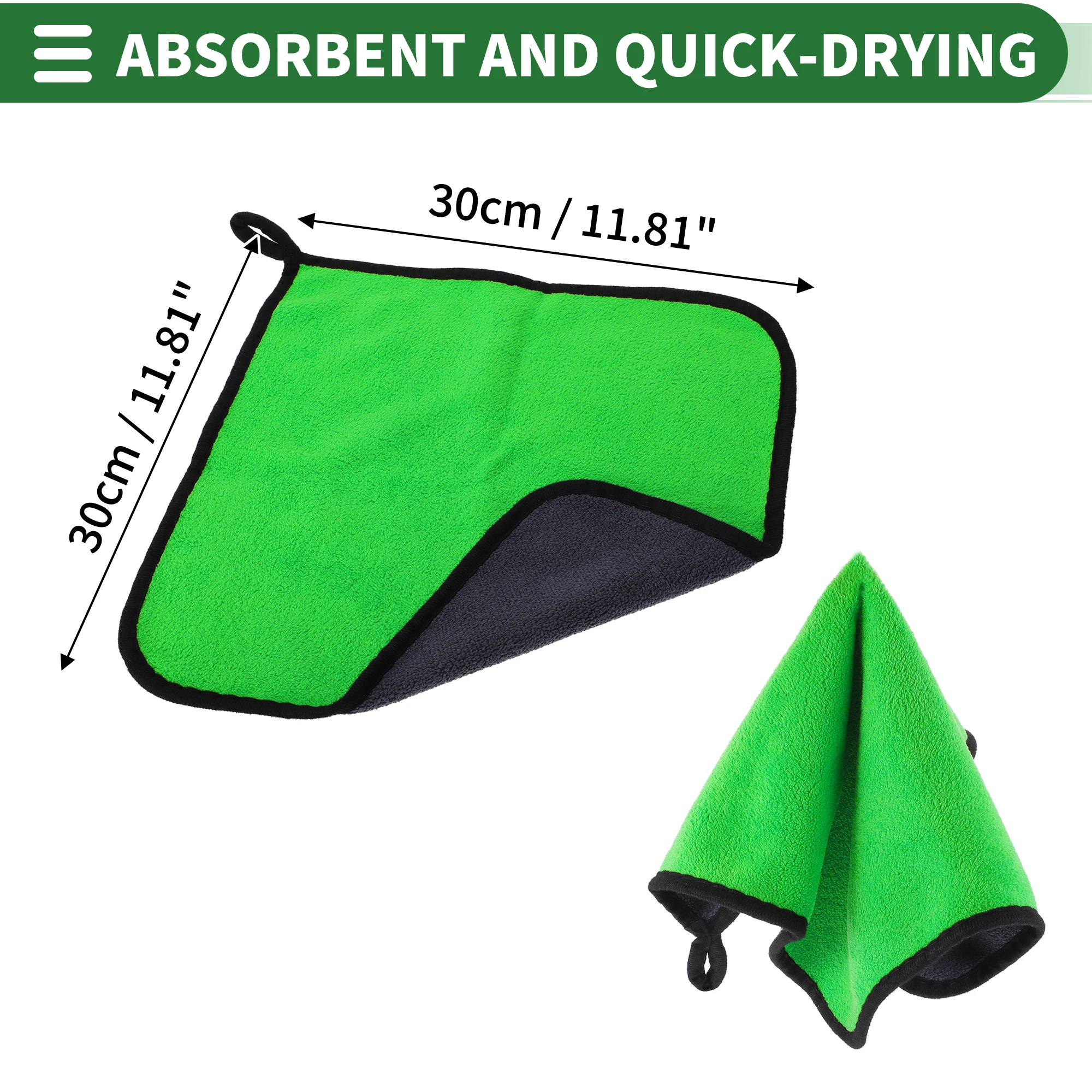 UXCELL Microfiber Towel Absorbent Cloth 30x30cm Square Shape Dual-sided Rag for Car Quick Drying Detailing Streak-Free Cleaning