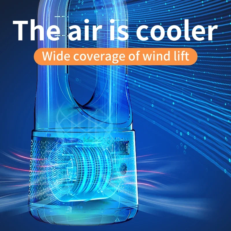 مروحة تبريد بدون مروحة لسطح المكتب USB، تعديل سرعة الرياح 6 سرعات، قابلة لإعادة الشحن، منخفضة الضوضاء، مناسبة للاستخدام الداخلي والخارجي.