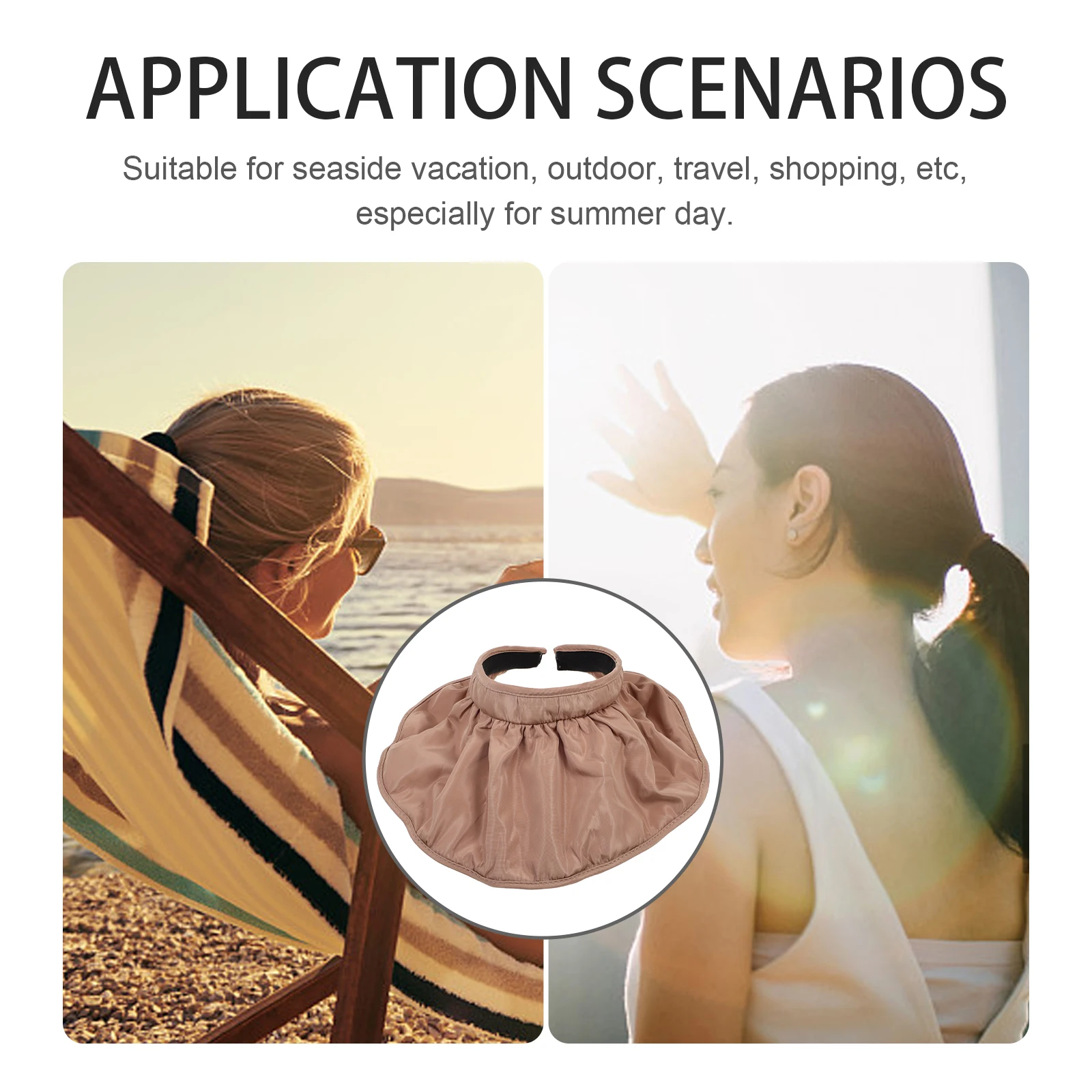 

Sun Protection Women Wide Brim Outdoor Summer Hat Uv Blocking Shade Big Travel Sun Hat Rolled Hair Band Style