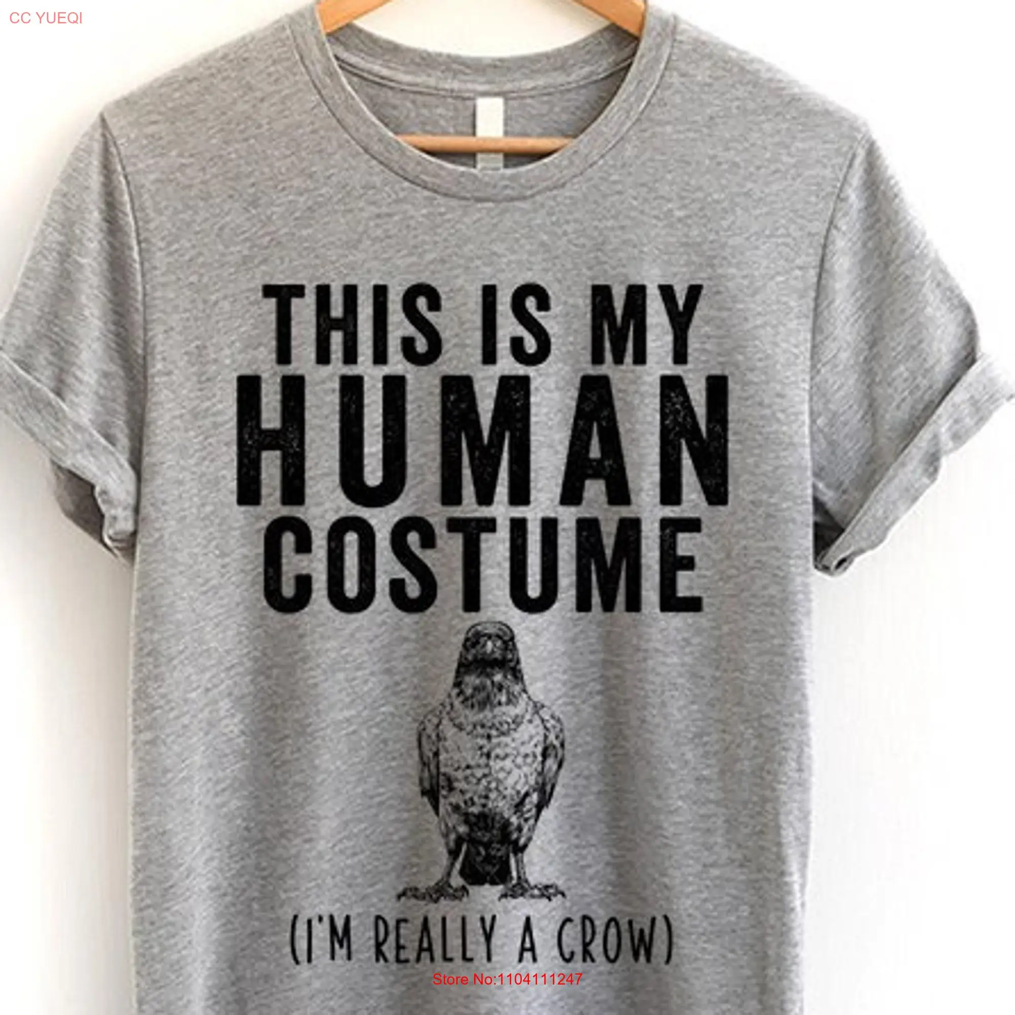 This is my Human Costume I'm really a Crow T Shirt Funny Bird Lovers Halloween Raven SweaT Birdwatching for Kids