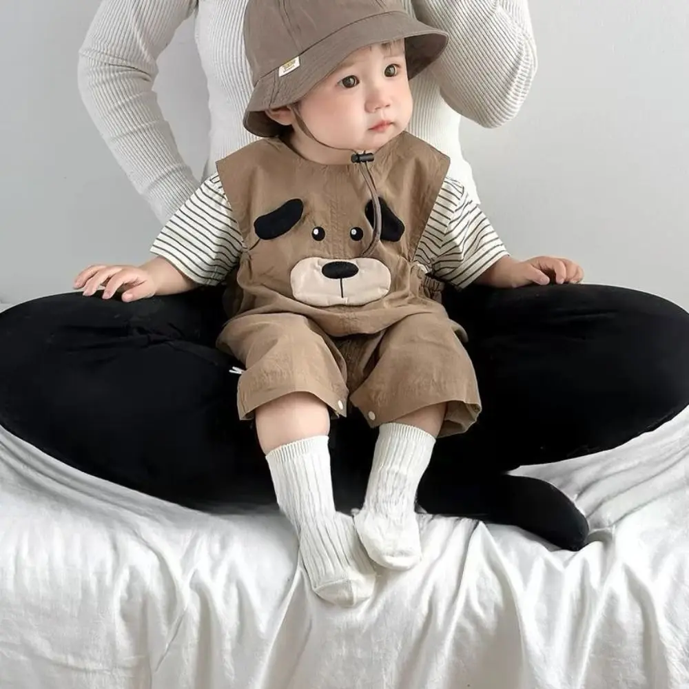 

Soft Stripe Baby Jumper Romper Overalls Bodysuit Cartoon Dog Baby Jumpsuit Cotton Infant Romper Toddle Climb Suit Infant Wear