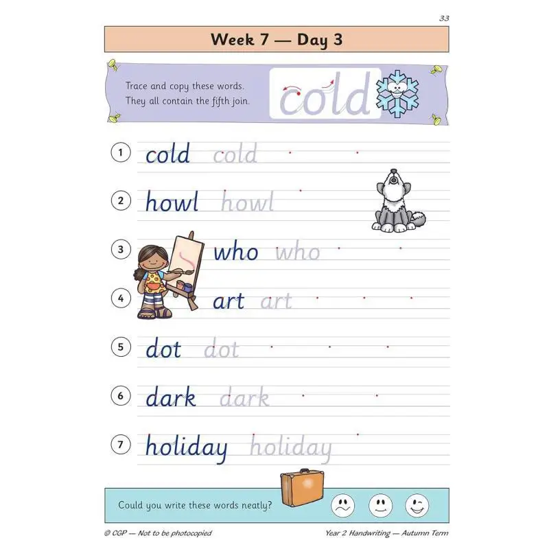 New KS1 Handwriting Daily Practice Book Year 2  Autumn Term CGP Books Coordination Group Publications 9781789085457 Book
