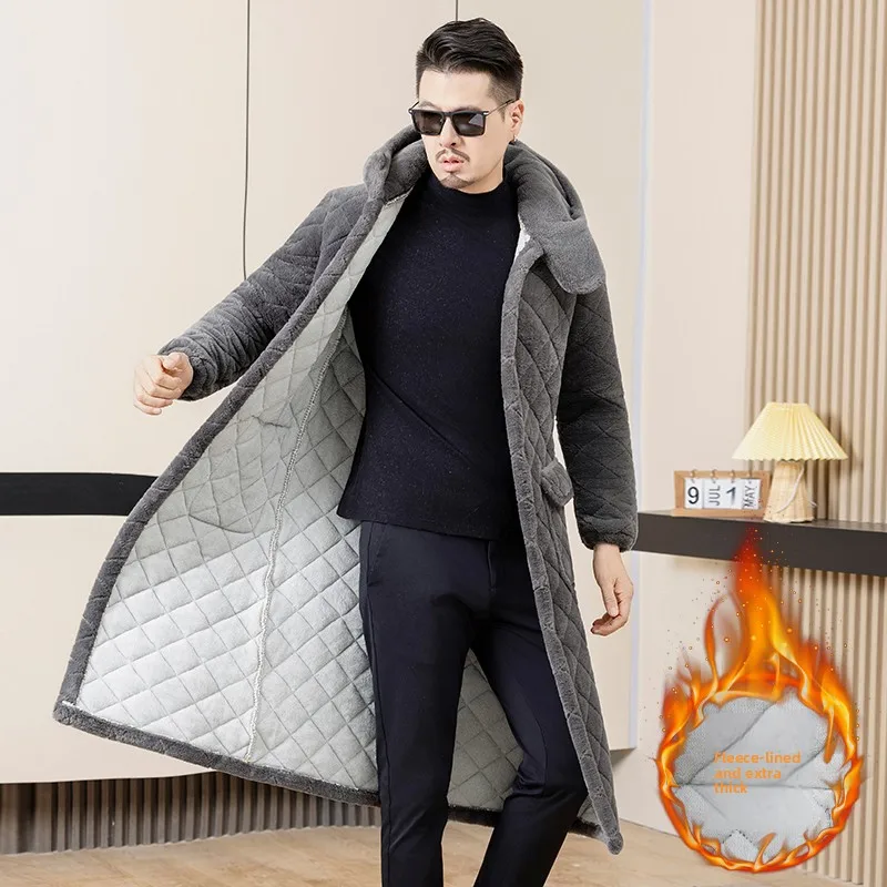 

Новое мужское теплое пальто на подкладке Extra Thi Fce, модная верхняя одежда Jaet, домашняя одежда, удлиненное хлопковое пальто Thi Cotton Coat