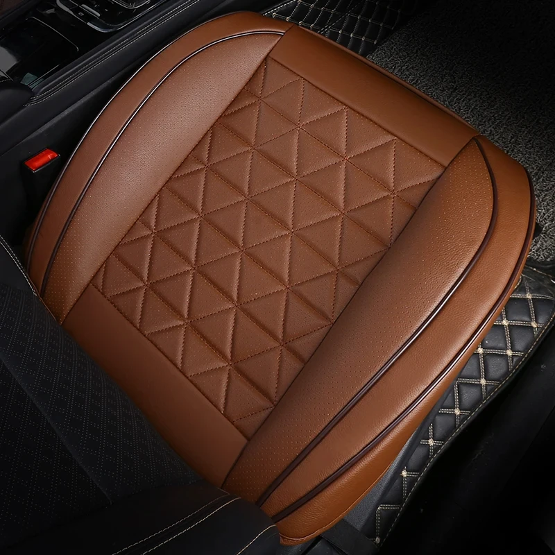 New Front Car Seat Cover PU Leather Cars Seat Cushion Automobiles Seat Protector Universal Car Chair Pad Mat Auto Accessories