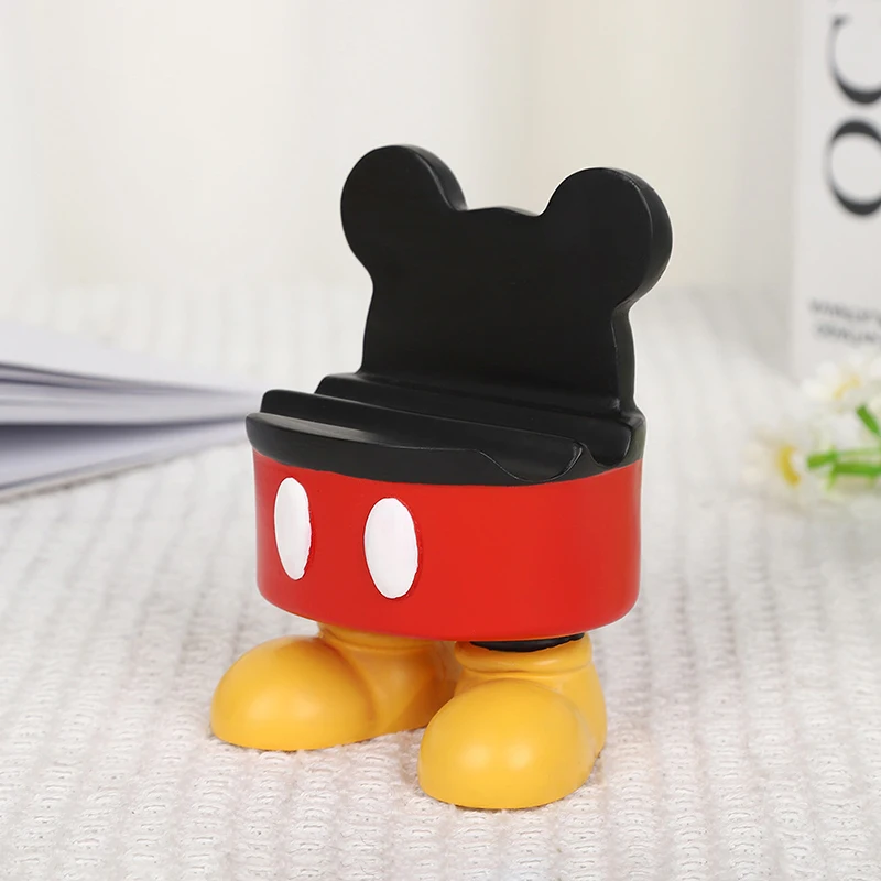 Disney Mickey Mouse Phone Holder Remote Control Storage Cute Cartoon Figure Home Desktop Decoration Resin Crafts Men Women Gifts