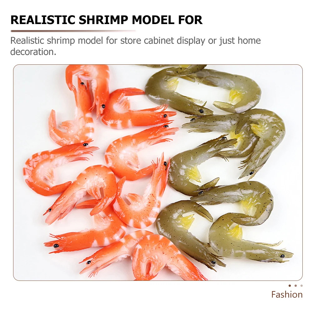 

5pcs Simulated Shrimp Props Realistic PVC Food Model Toys for Home Decoration Store Display Montessori Education Intellectual
