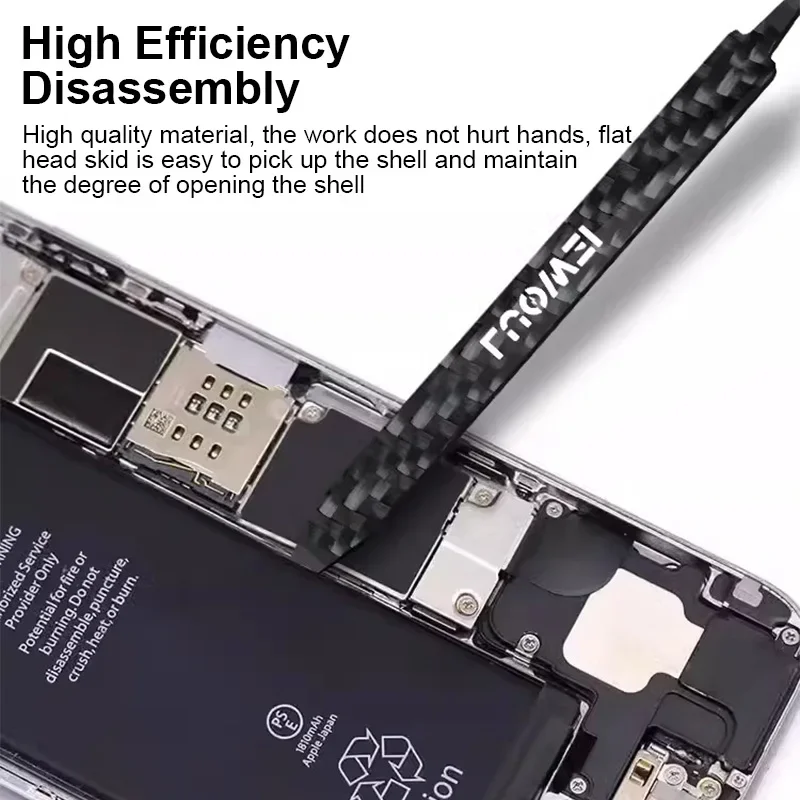 LUOWEI LW-T01 T02 T03 Batang Pry Serat Karbon Pengikis Timah Non-magnetik Lembar Pembongkaran Kekerasan Tinggi untuk Alat Pembongkaran Ponsel