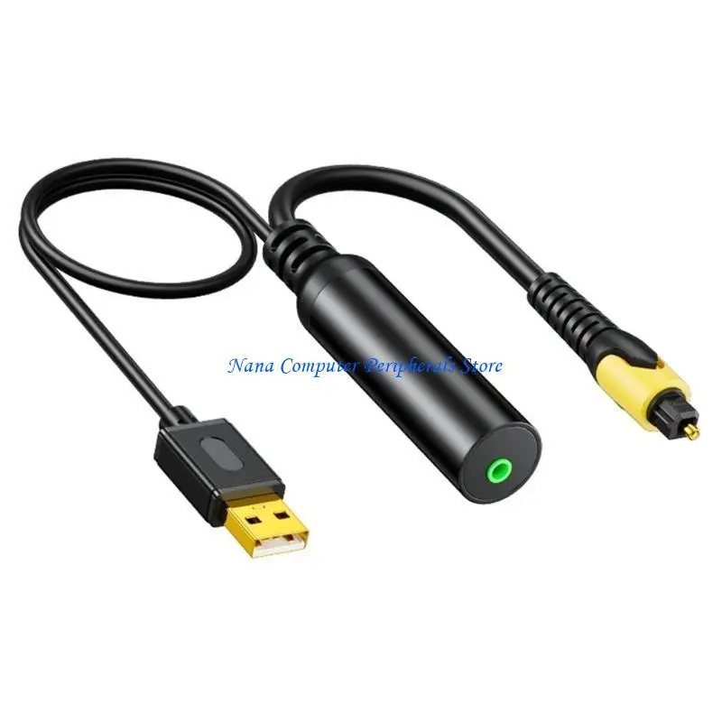 F68C USB Optical Cable Sound Converter Cable SPDIF Digital to Analog 3.5mm Sound