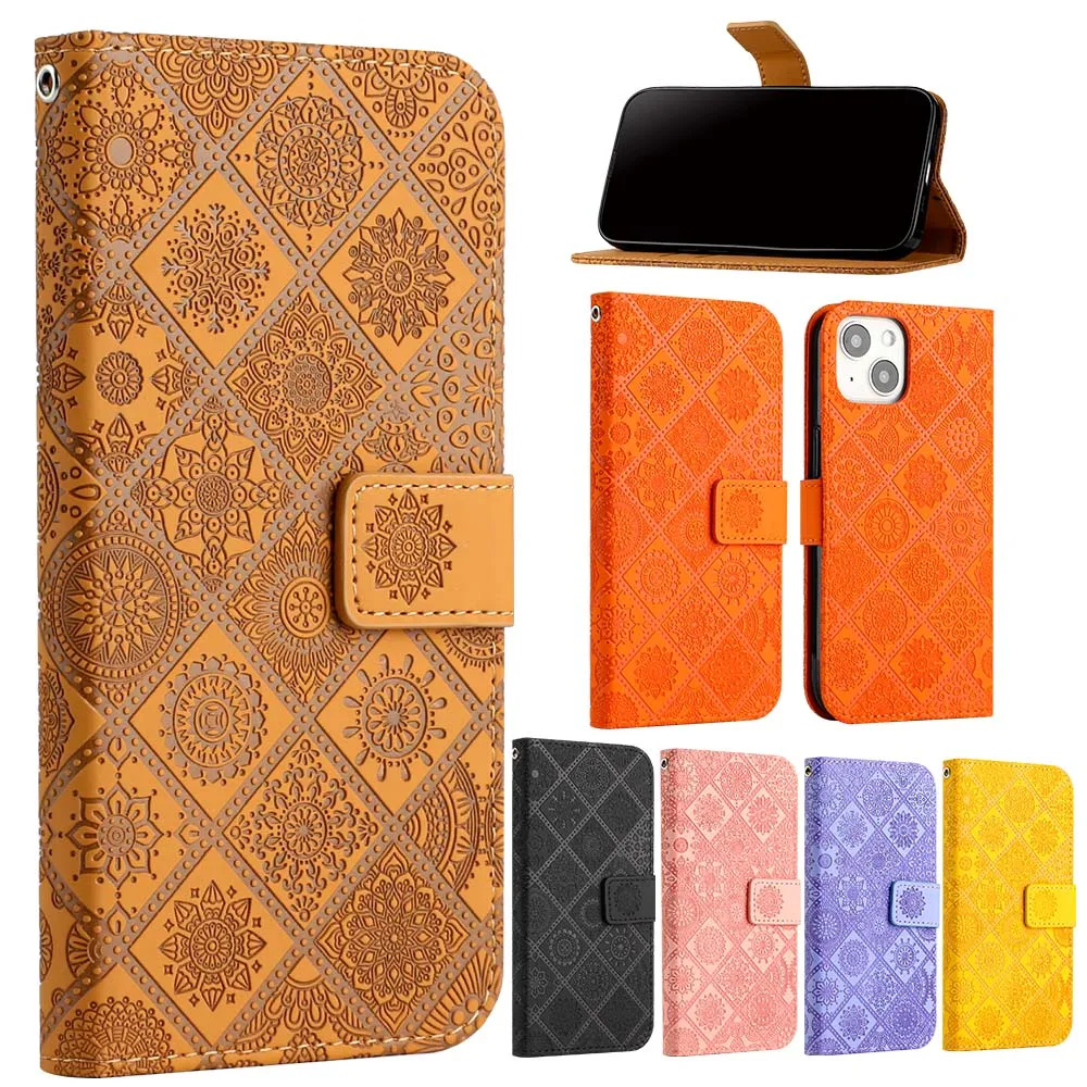 Wallet Embossing Flip Leather Case For Apple iPhone 15 Pro Max 14 Plus 13 Pro 12 mini 11 Pro Max Phone Back Cover