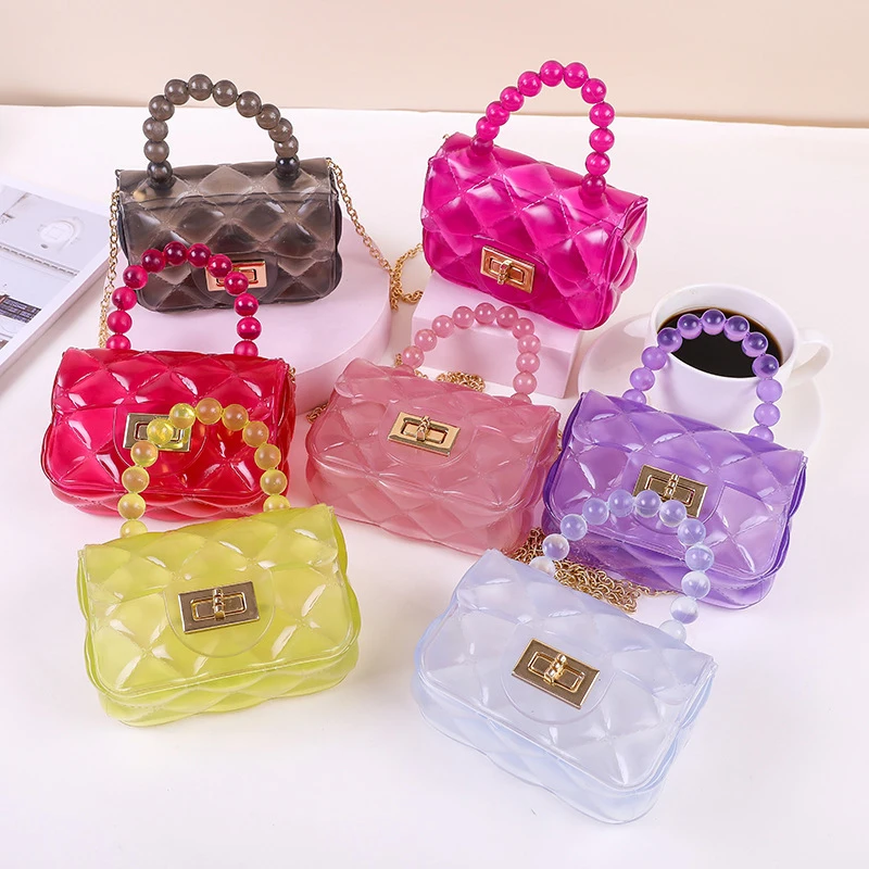 1PCS Transparent PVC Coin Purse With Keyring For Girls Cute Small Wallet ID Card Holder Business Card Purse