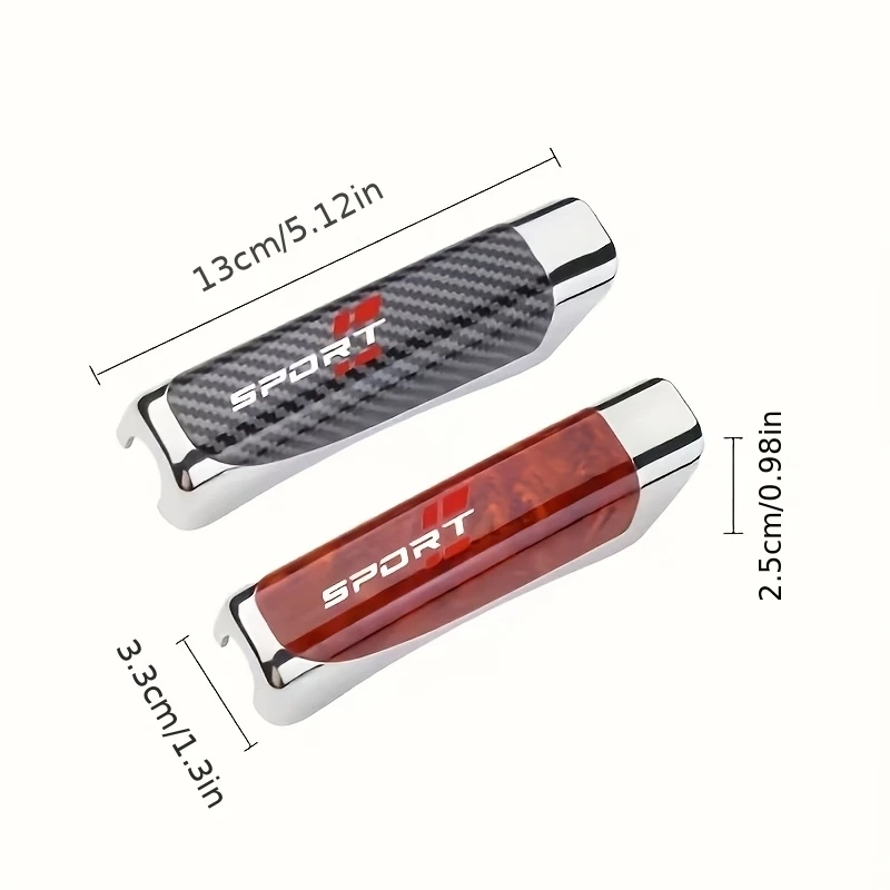 1PCS Sports Logo Handbrake Cover, ABS Smooth Sleeve, Wear Resistant Auto Interior Trim, Fit Sedan SUV, Multi Color Choice