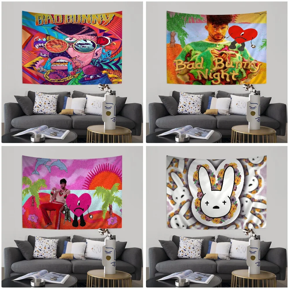 Yo Perreo Sola Bad Bunny Maluma Hanging Bohemian Tapestry Hanging Tarot Hippie Wall Rugs Dorm Home Decor