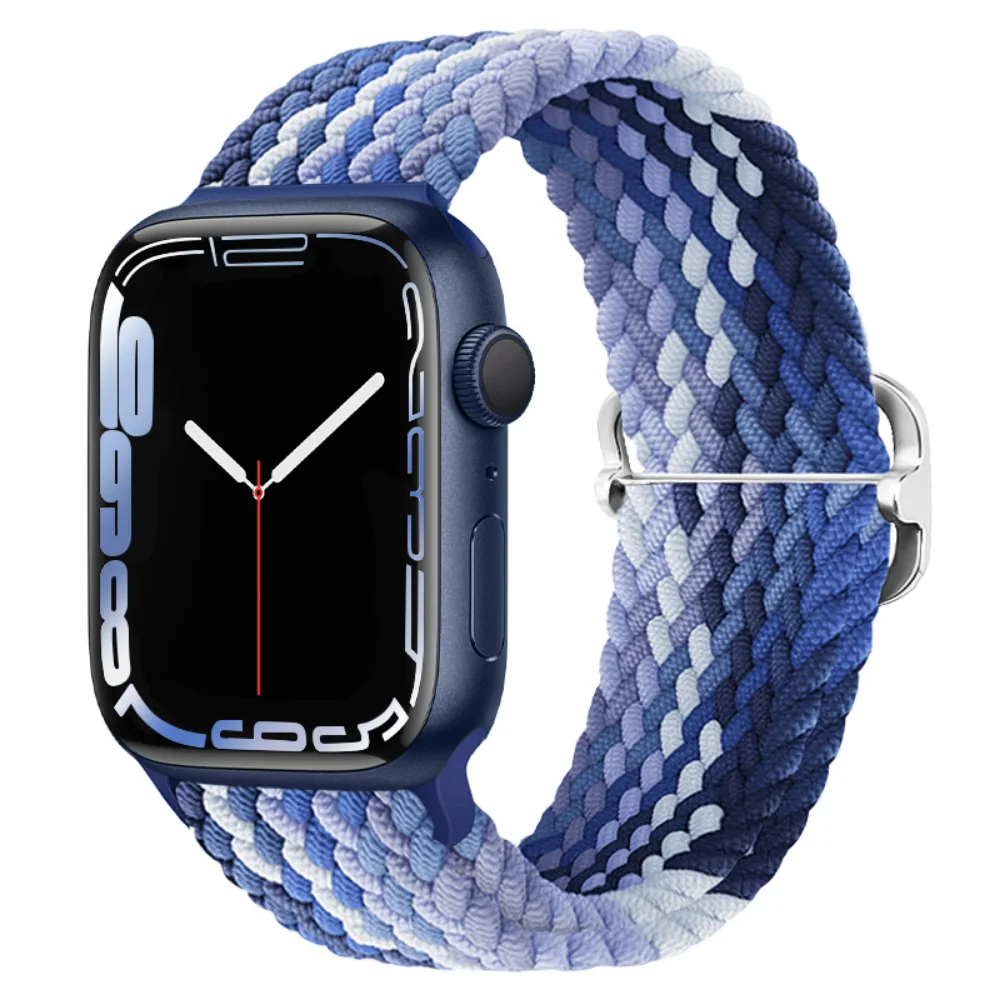 Braided Nylon Strap for Apple Watch Band Ultra 49mm 45mm 44mm 46mm 42mm 41mm 40mm 38mm Elastic Bracelet iWatch 10 9 8 7 SE 4 5 6