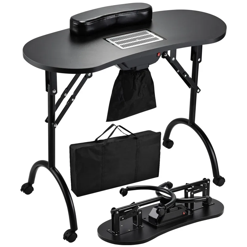 Portable folding nail art table, street stall table, manicure table, with makeup box, nail technician workbench