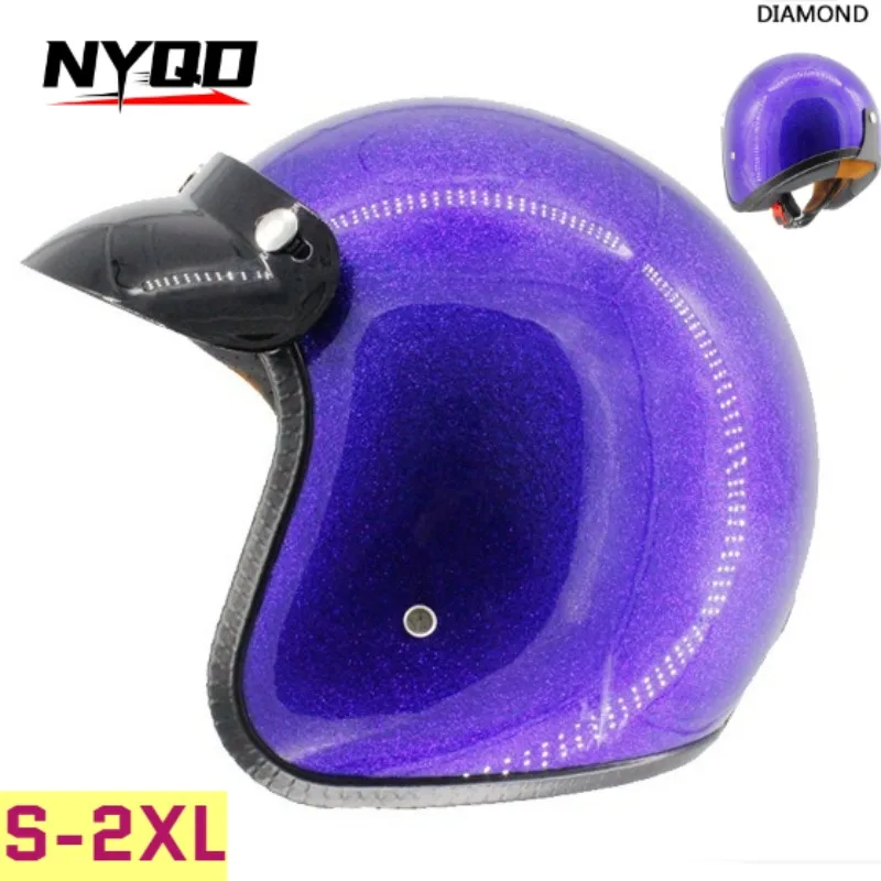 

Shine Pink Vintage Motorcycle Helmet Open Face Helmet Dot Approved Retro Moto Casco Capacete Motociclistas Capacete Ce