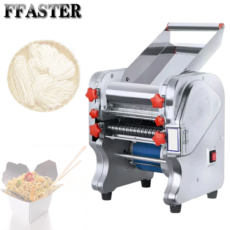 750W 220mm Wide Commercial Electric Noodle Pressing Machine Stainless Steel Pasta Maker Multifunctional Noodle Rolling