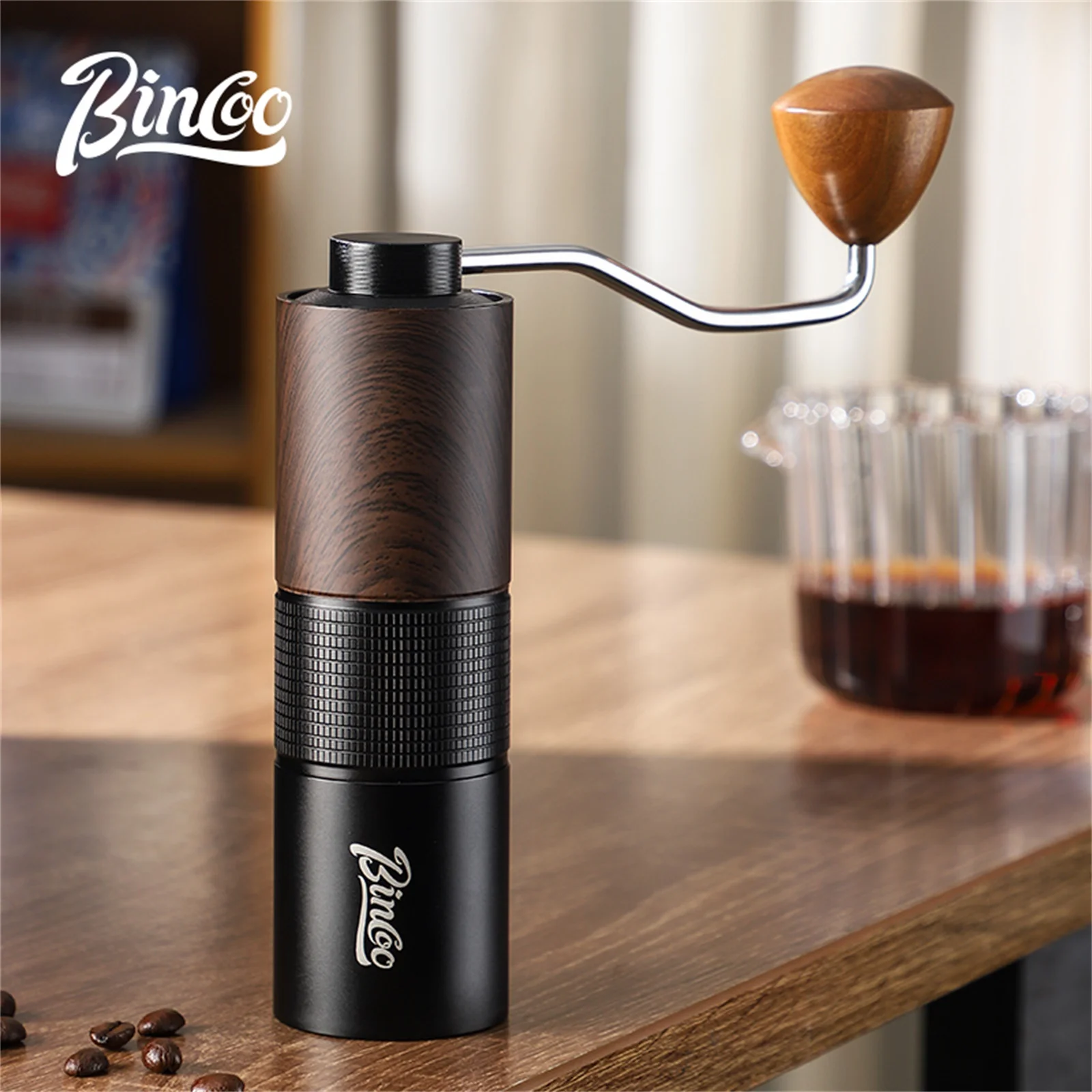 Bincoo Manual Coffee Grinder Professional Espresso Bean Hand Coffee Grinder Barista Mill External Adjustable Coffee Maker