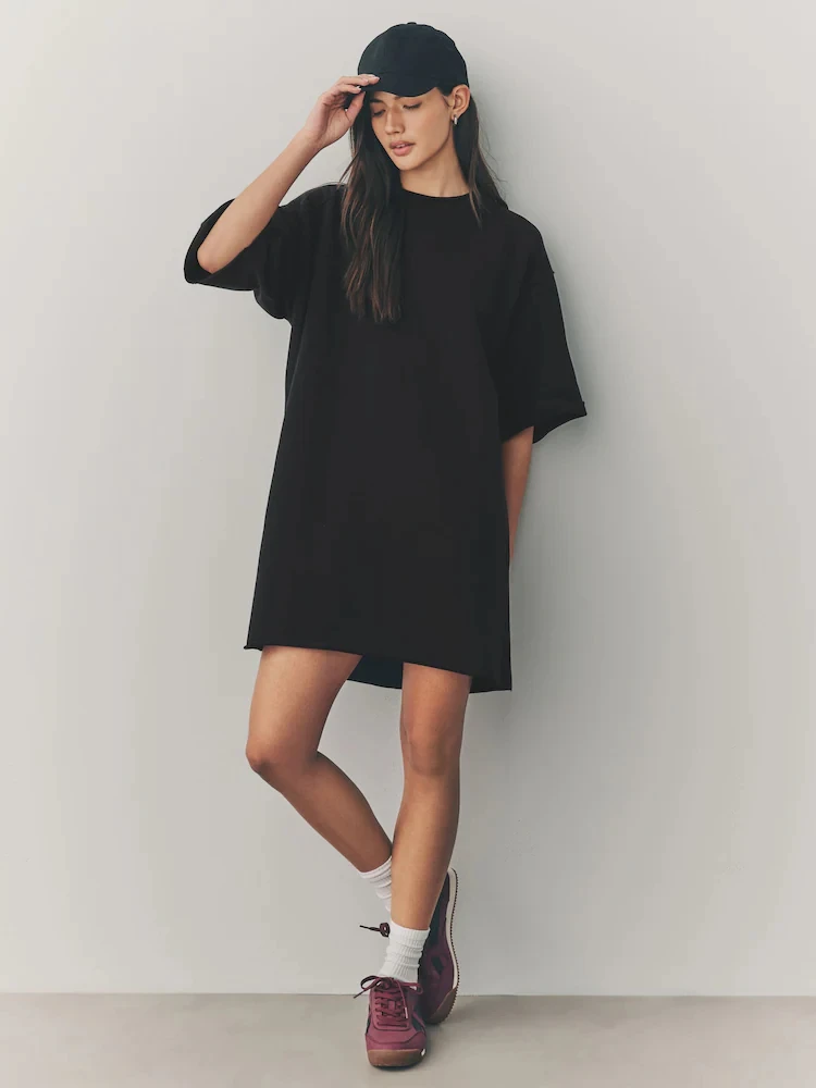 

Streetwear Trendy Girls Women's Solid Color Long T Shirt Oversized Cotton Loose Casual Trend Short Sleeve Comfortable Streetwear