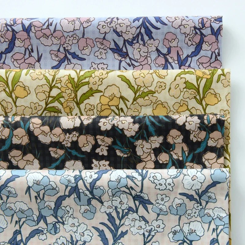 145x50cm 60s Cotton Digital Printing Sewing Cloth, for Children's Clothing, Idyllic Evening Primrose, Handmade Shell Fabric