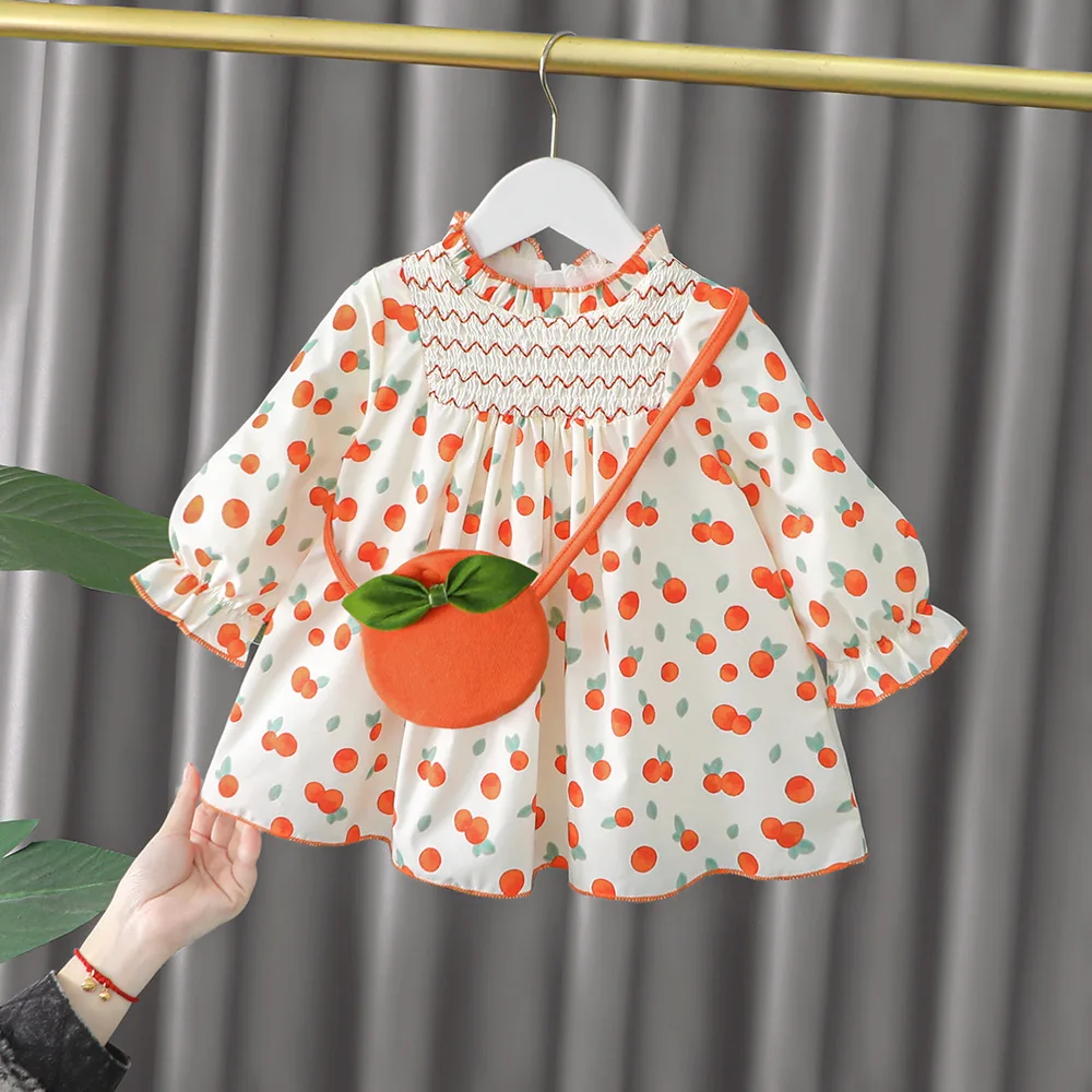 

2 Pieces/Set Baby Girls' Dress Spring and Autumn Long Sleeve Cotton Thin Preschool Kids' Clothing Baby Kids' Clothing Delivery
