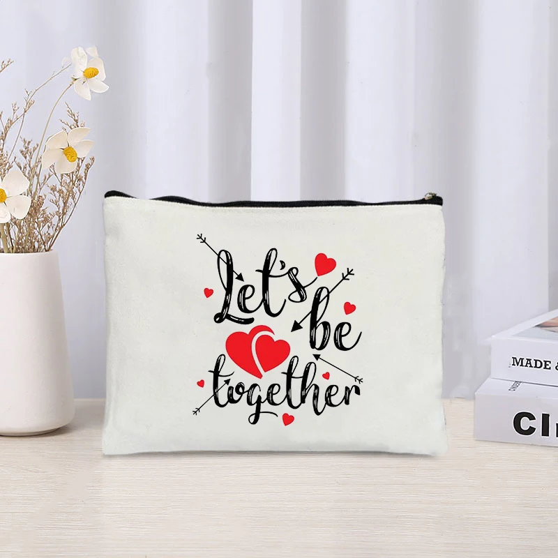 Valentine's Day Makeup Bag Trendy Women Travel Toiletry Cosmetic Storage Pouch Proposal Gift Wedding Bride Gifts Small Purse