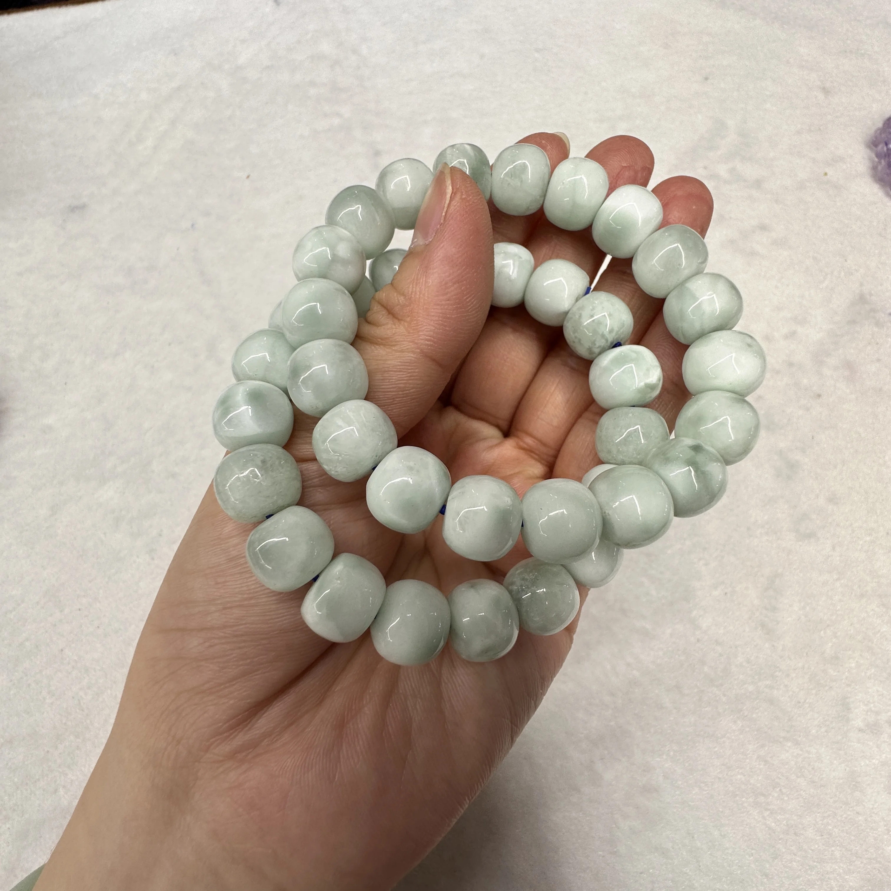 AAA Grade Green Angelite Stone Beads Bracelet Natural Gemtone Jewelry Bangle For Woman For Man Wholesale !