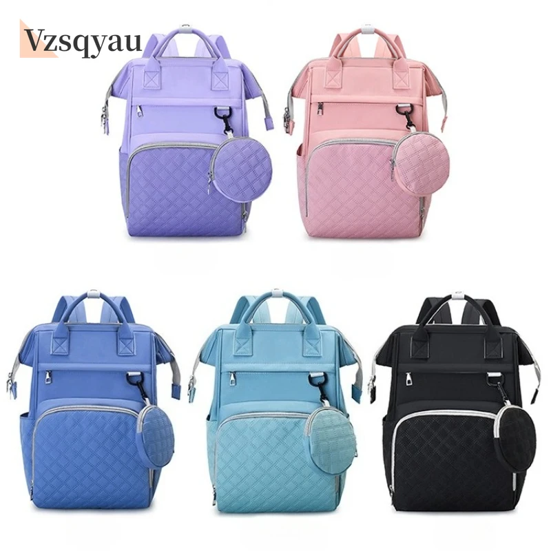 กระเป๋าเดินทางอเนกประสงค์กันน้ำพร้อมแผ่นรองเปลี่ยนผ้าอ้อม สายรัดรถเข็นเด็ก ขนาดใหญ่สำหรับคุณแม่ กระเป๋าเป้ใส่ผ้าอ้อมเด็ก อุปกรณ์จำเป็นสำหรับเด็ก