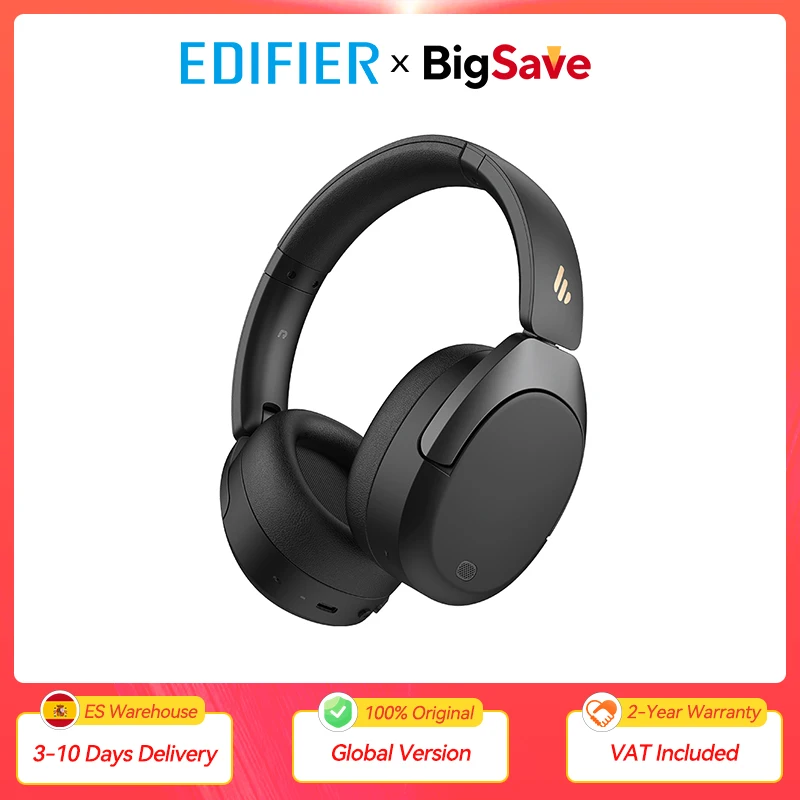 Edifier W830NB Active Noise Cancelling Wireless Headphones Over-Ear Headset Bluetooth 5.4 Hi-Res LDAC Foldable -45dB ANC 94H