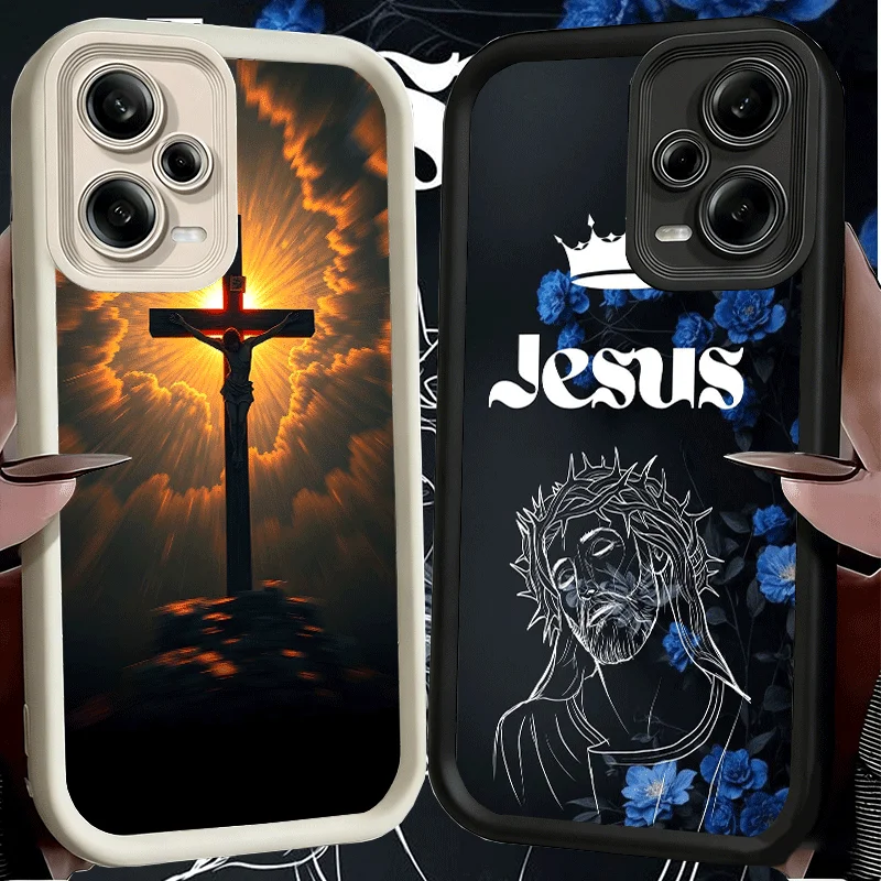 Coque de téléphone souple en silicone avec motifs de croix, de Jésus et de la Bible pour Xiaomi Redmi Note 15 14 13 12 11 Pro Plus 10S 11S 4G 11T 5G