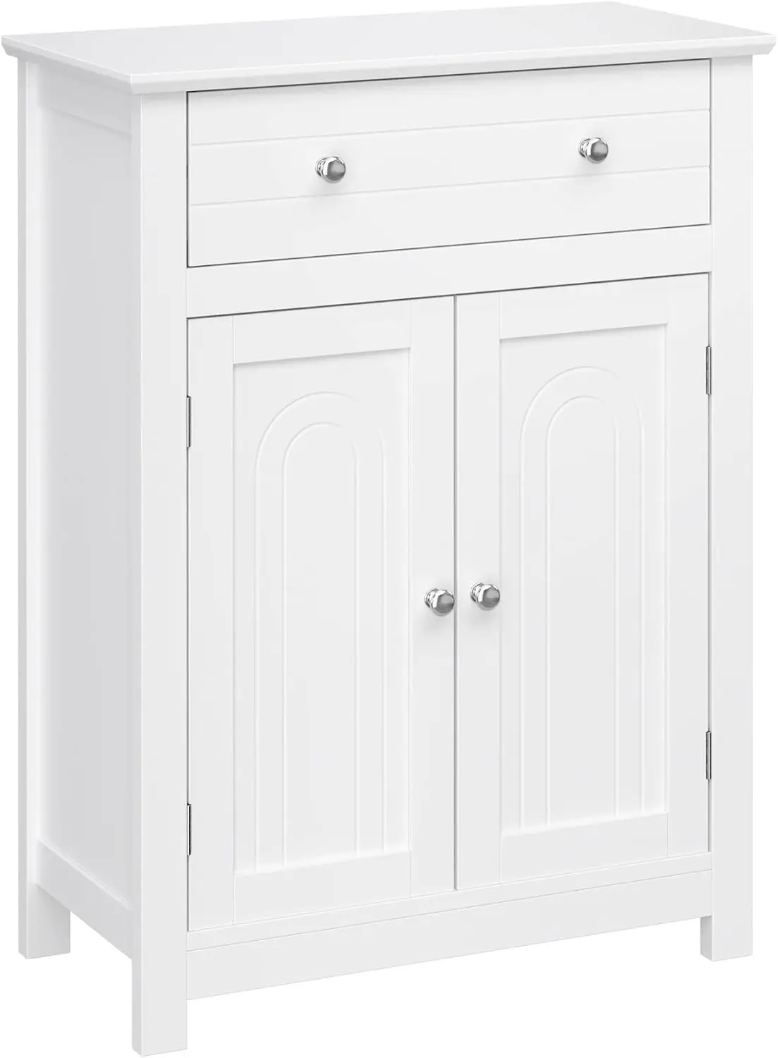 

Bathroom Storage Cabinet Free Standing, with Drawer and Adjustable Shelf, Kitchen Cupboard, Wooden Entryway Storage