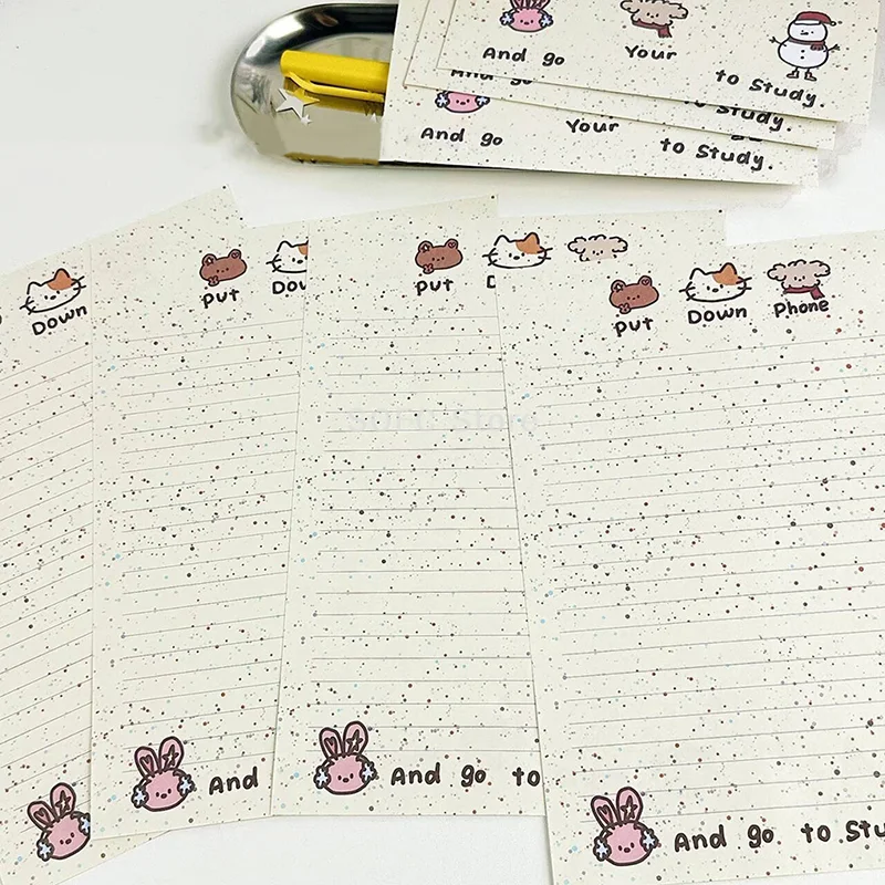 1Set Cartoon Small Animal Envelope Set Cute Letter Paper Blessing Birthday Card Gift With Envelope Hand Drawn Cards Gift