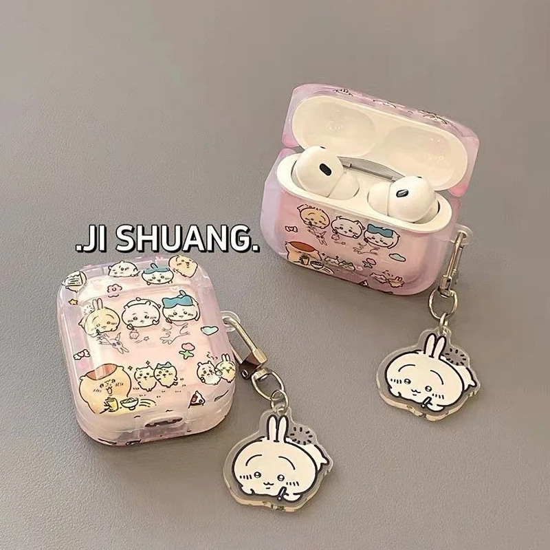 Kawaii Chiikawas Earphone Case  Apple Wireless Bluetooth Earphone Airpods1 2 3 Pro Protective Shell Pendant Girls