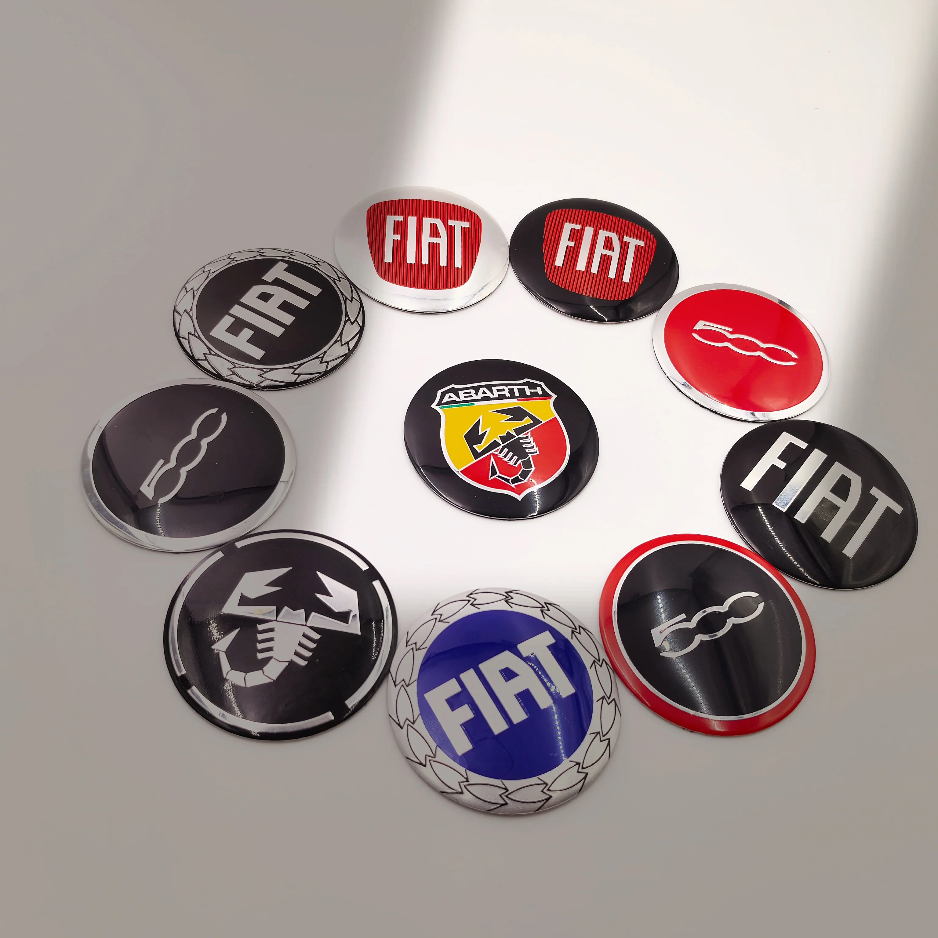 200pcs 56mm 60mm 65mm Car Wheel Center Sticker Rim Caps Hub Cover Decal For FIAT 500 Abarth view 2