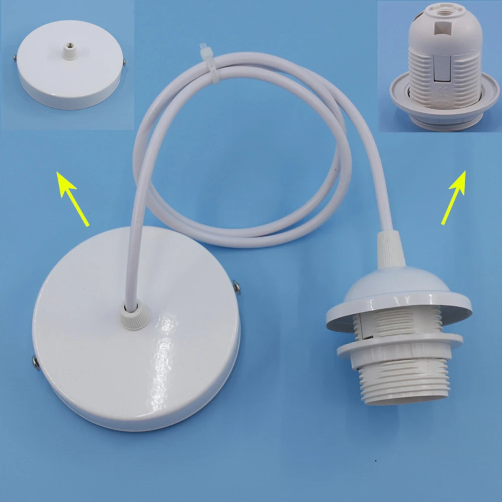 

E27 Lamp Holder Light Socket Bulb Base Ceiling Pendent Lamp Removable Shade Collar Easy Install White Replacement