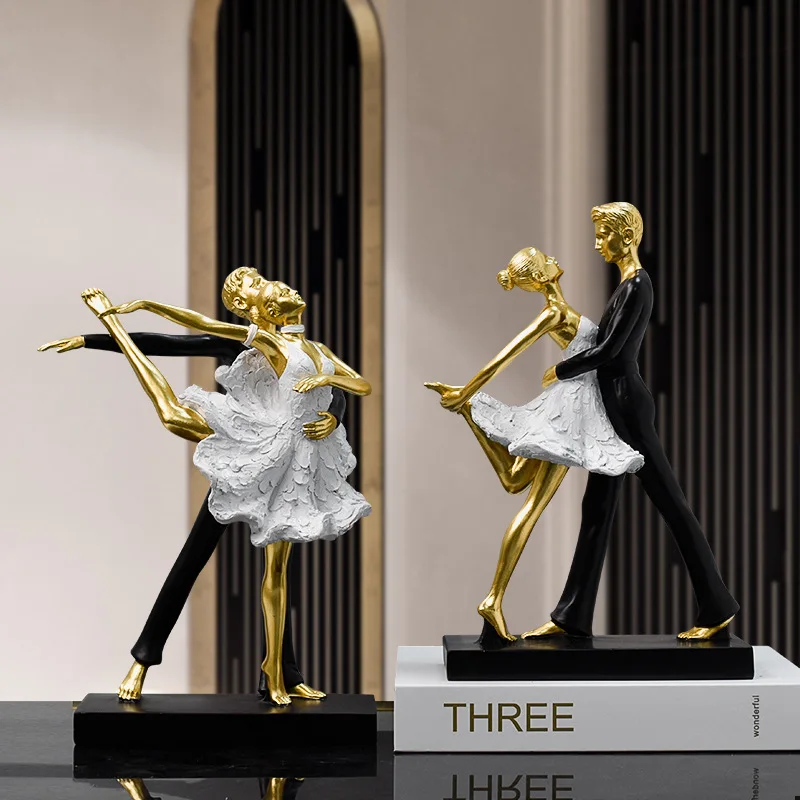 Light Luxury Simple Ballet Friendship Latin Dance Sculpture Ornament Dance Commemorative Tabletop Resin Valentine's Day Gift
